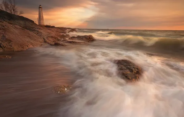Картинка море, закат, Lighthouse Point Park