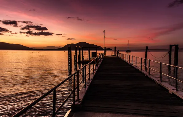 Twilight, sunset, dusk, pier