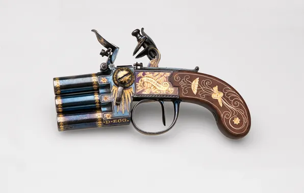 Ретро, пистолет, оружие, старинный, chamber box, 1802