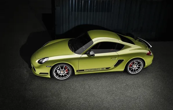 Картинка зеленый, porsche, cayman r2011