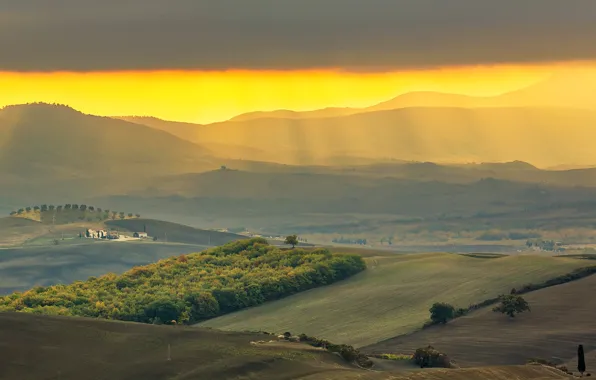 Картинка Италия, панорама, Тоскана