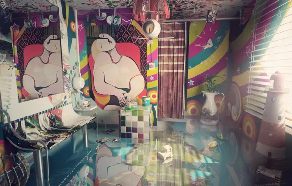 Дизайн, предметы, помещение, обстановка, Surreal interior