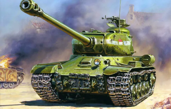 Картинка пушки, танк, ИС-2, тяжелый, советский, калибр, ww2., 122-мм
