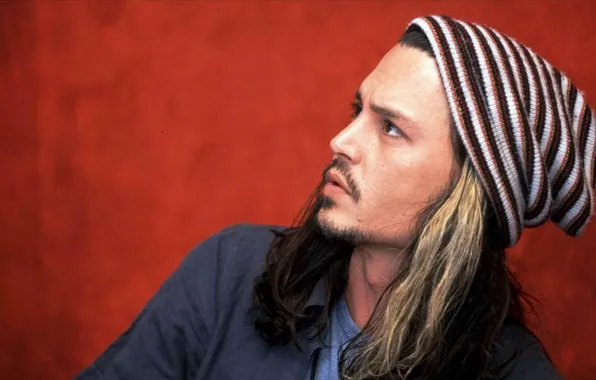 Фото, Johnny Depp, шапка, волосы