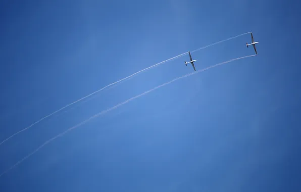Картинка sky, smoke, lines, airplanes