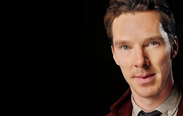 Взгляд, чёрный фон, Бенедикт Камбербэтч, Benedict Cumberbatch, британский актер