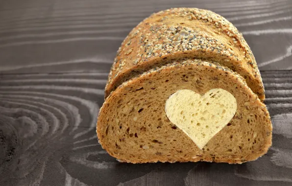 Любовь, сердце, хлеб, love, выпечка, romantic, sweet