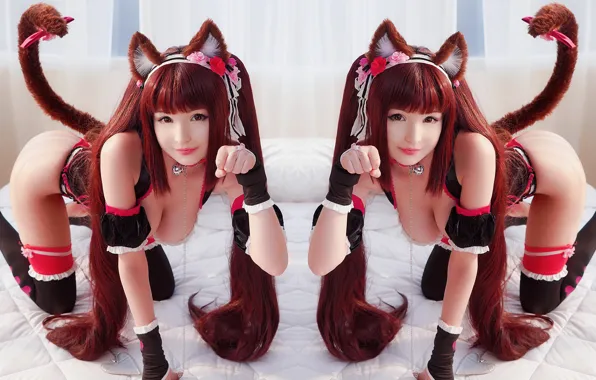 Sexy, boobs, redhead, cosplay, erotic, asian, breasts, costume
