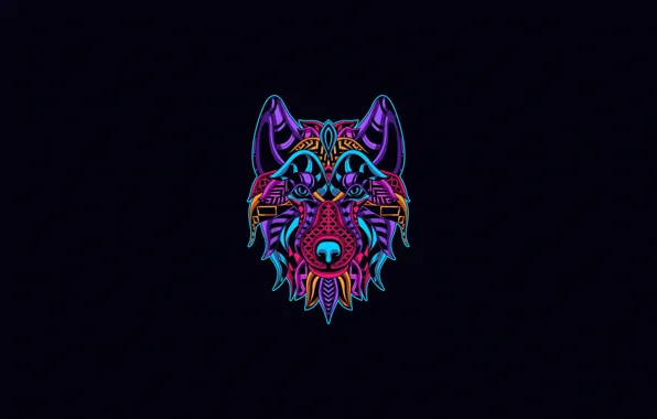 Цвет, Минимализм, Стиль, Фон, Волк, Art, Style, Background