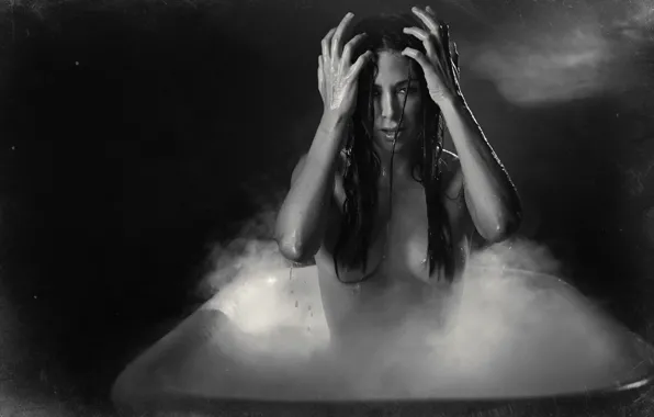 Глаза, взгляд, девушка, модель, волосы, актриса, ванна, girl