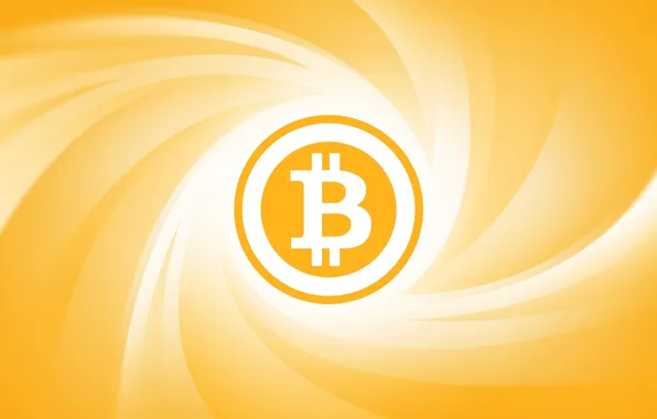 Жёлтый, лого, валюта, fon, bitcoin, биткоин