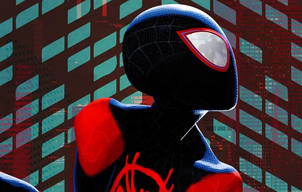 Фон, фантастика, мультфильм, арт, костюм, Spider-Man, Человек-паук: Через вселенные, Spider-Man: Into the Spider-Verse