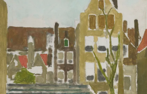 Картинка картина, городской пейзаж, Георг Хендрик Брейтнер, Группа Домов