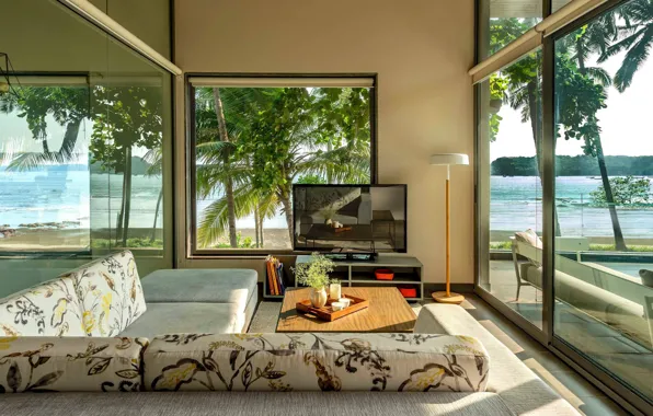 Комната, интерьер, Индия, терраса, гостиная, Гоа, вид на океан, Cove Residence