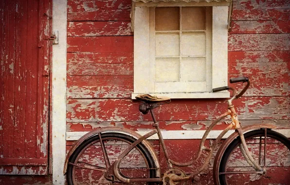 Картинка велосипед, дом, окно