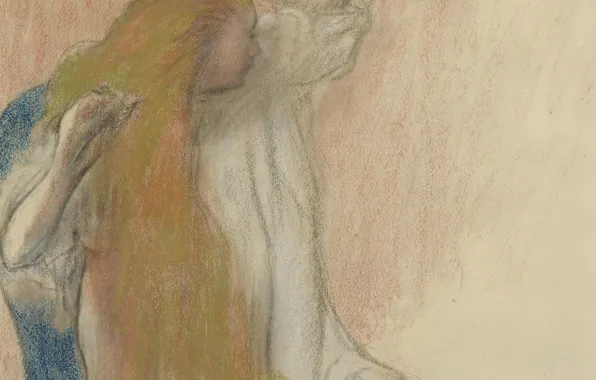 Рисунок, Эдгар Дега, Edgar Degas, Женщина Расчесывающая Волосы, эскиэ