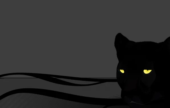 Картинка кошка, глаза, серый, пантера