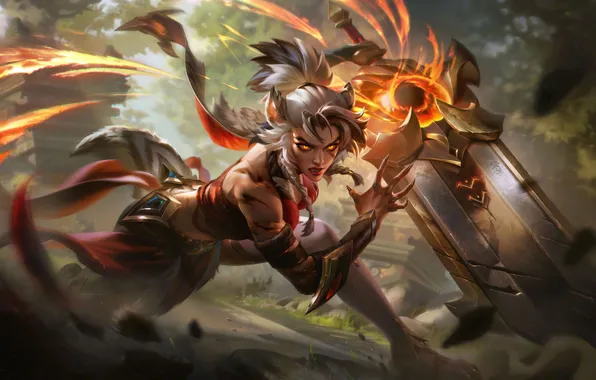 Art, League of Legends, Skin, LoL, Riven, Primal Ambush, Primal Ambush Riven