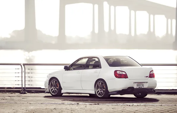 Картинка Subaru, Impreza, белая, white, STI, субару, импреза