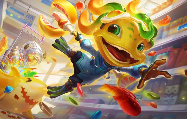 Картинка полет, улыбка, позитив, кухня, game, character, персонаж, League of Legends