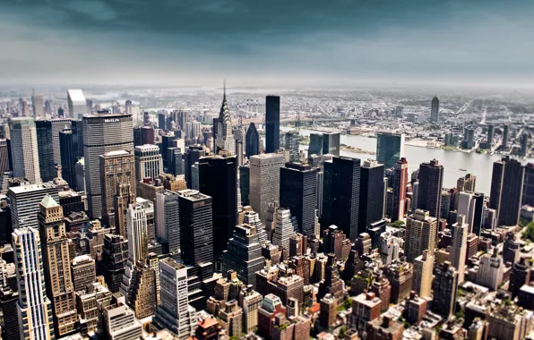 Картинка небо, здания, высота, Нью-Йорк, небоскребы, мегаполис, new york