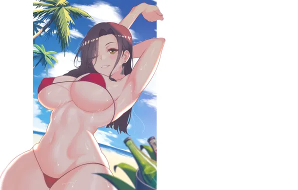 Girl, hot, sexy, boobs, breast, stretch, anime, big boobs