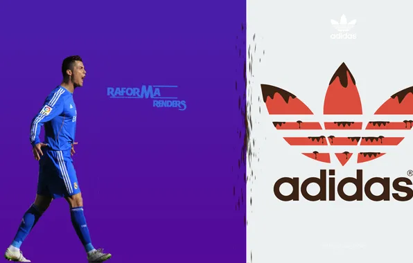Синий, рабочий стол, Футбол, Adidas, роналду, криш