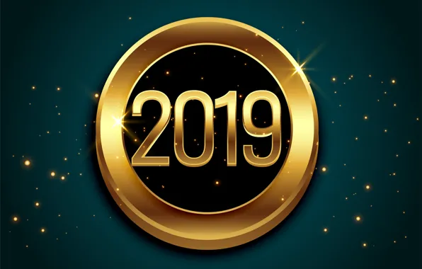 Золото, Новый Год, цифры, golden, черный фон, black, background, New Year