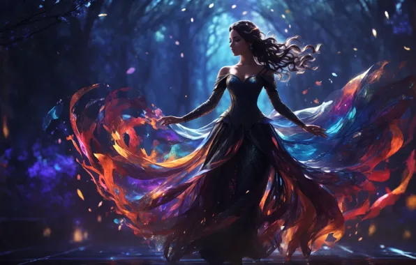 Girl, Red, Hot, Mysterious, Fantasy Art, Ai Art