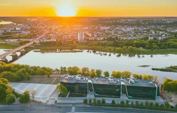 Город, утро, Lietuva, Kaunas