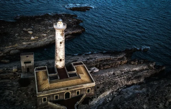 Картинка море, маяк, Italy, Sicily, Augusta