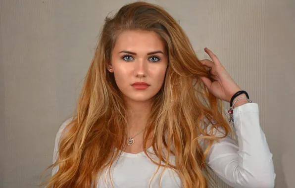 Картинка взгляд, девушка, волосы, красотка