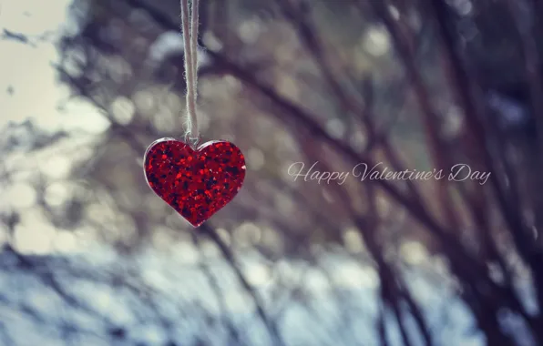 Love, heart, bokeh, Happy Valentine's Day