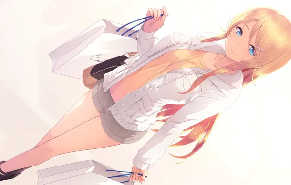 Девушка, пакеты, Oreimo, бблондинка