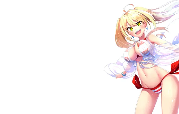 Girl, sexy, cleavage, long hair, boobs, anime, beautiful, pretty