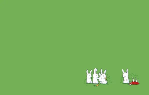 Картинка обои, удивление, минимализм, кролик, кости, кролики, мясо, белые
