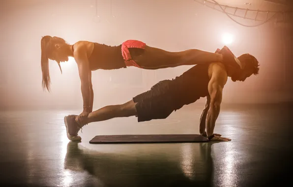 Woman, figure, men, pose, fitness