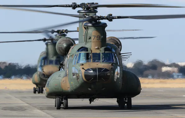 Вертолеты, взлёт, CH-47JA
