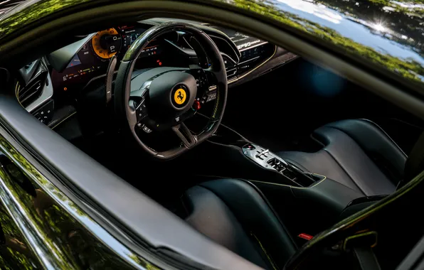 Интерьер, Ferrari, суперкар, supercar, Stradale, 2020, Ferrari SF90, Ferrari SF90 Stradale