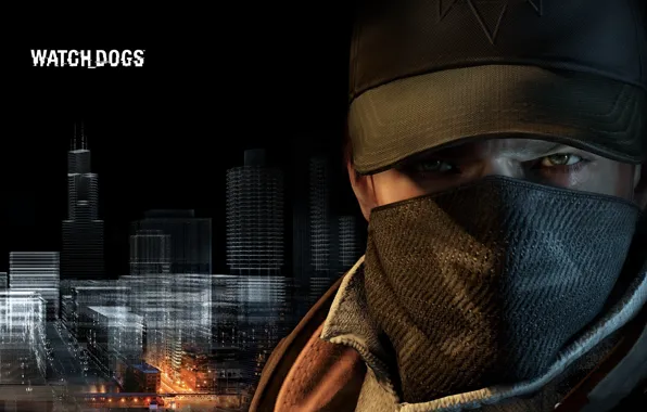 Взгляд, маска, куртка, парень, Watch Dogs