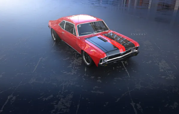 Авто, Chevrolet Chevelle SS, Chevrolet, Машина, Chevelle, Рендеринг, Chevrolet SS, Rostislav Prokop
