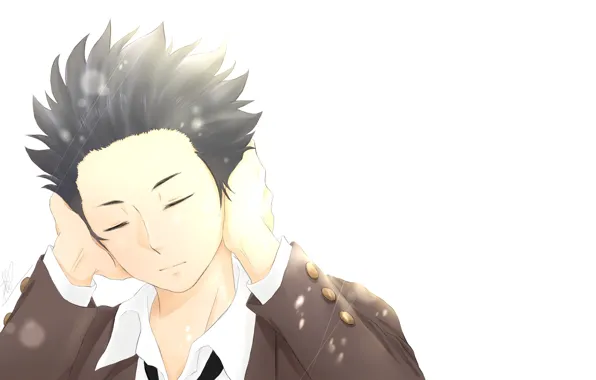 Белый фон, парень, Форма голоса, Koe No Katachi