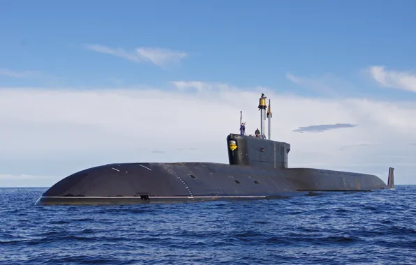 Море, небо, Россия, подводная лодка, проекта 955