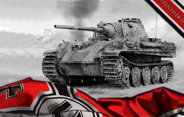 Картинка Германия, пантера, арт, танк, танки, WoT, World of Tanks, Panther 2