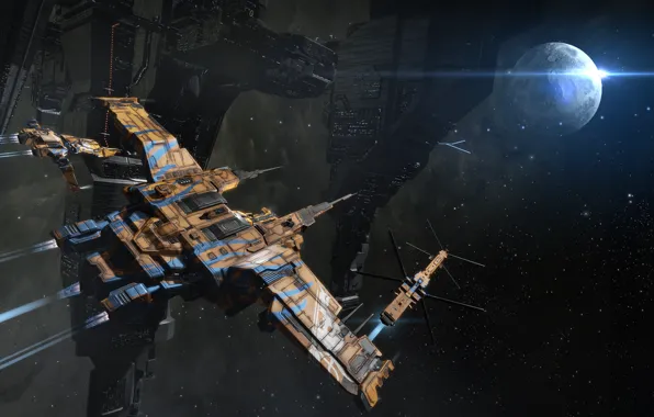 Туманность, планета, станция, Космос, space, космический корабль, eve online, space ship