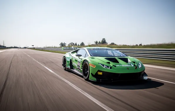 Скорость, Lamborghini, гоночное авто, GT3, 2018, EVO, Huracan