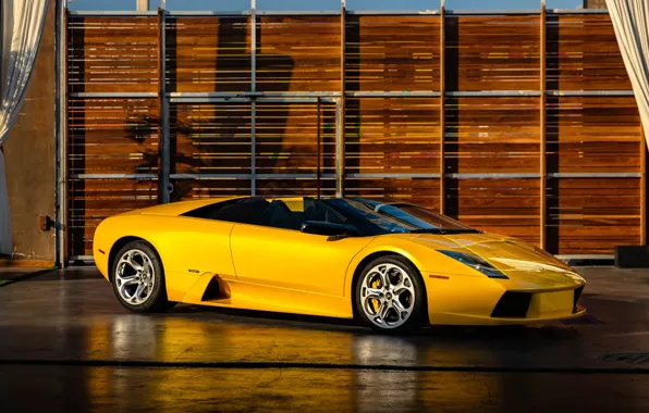 Картинка Lamborghini, supercar, yellow, Murcielago, lambo, Lamborghini Murcielago Roadster