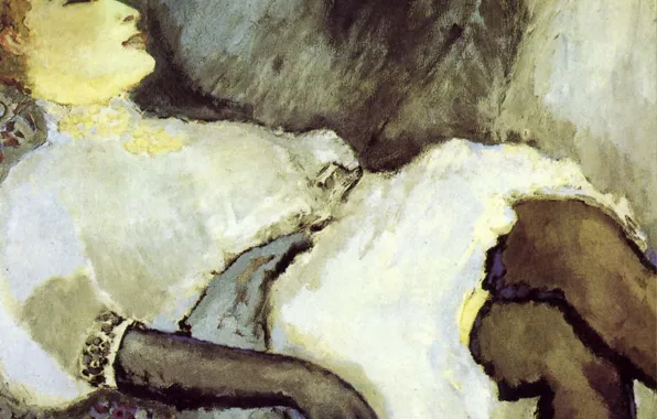 Картинка масло, чулки, холст, Kees van Dongen, романтичный фовизм, 1907-1908, Дама в черных перчатках
