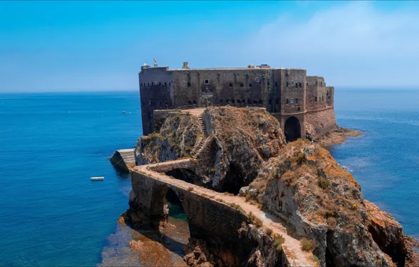 Вид, крепость, Португалия, view, fortress, Portugal