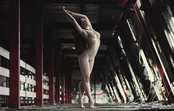 Девушка, поза, фон